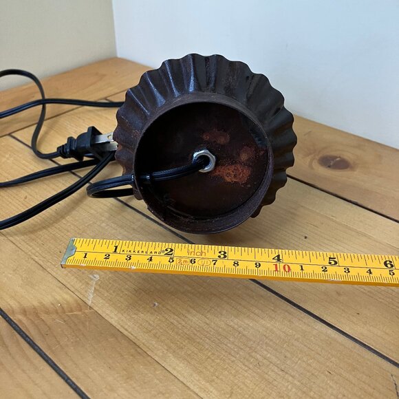 Punched Tin Nightlight Lamp Faith Hope Love Vintage Hand Crafted 5.75" tall - Picture 10 of 14